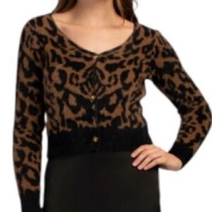 NWT Taylor Leopard Animal print Cardigan